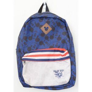 Disney Mickey Mouse "Rolling Deep" 16 inch Backpack Daypack Red White Blue